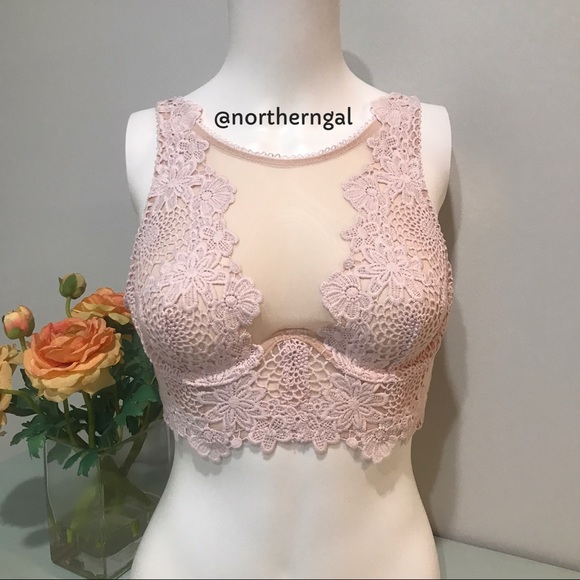 Victoria's Secret Floral Appliqué Longline Bustier Bra - Picture 11 of 16